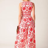 COLETTE DREAM RED WOVEN JUMPSUIT