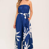 SERENE DAYS NAVY WOVEN JUMPSUIT