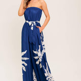 SERENE DAYS NAVY WOVEN JUMPSUIT