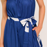 SERENE DAYS NAVY WOVEN JUMPSUIT