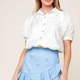 MOMENT OF CLARITY LIGHT INDIGO WOVEN SKORT