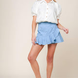 MOMENT OF CLARITY LIGHT INDIGO WOVEN SKORT