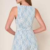 MOMENT MAKER DENIM BLUE WOVEN ROMPER