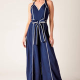 LAYTON NAVY WOVEN JUMPSUIT