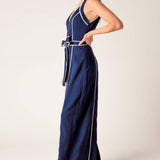 LAYTON NAVY WOVEN JUMPSUIT
