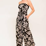 DREAMY ELEGANCE BLACK WOVEN JUMPSUIT
