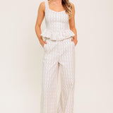 CITRUS FLOW IVORY WOVEN PANTS
