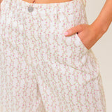 CITRUS FLOW IVORY WOVEN PANTS