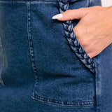 MOONLIGHT EMBRACE  MEDIUM INDIGO DENIM SKORT