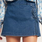 CITY LACE-UP DENIM SKORT