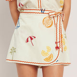 BEACH DAY CITRUS WOVEN SKORT
