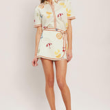 BEACH DAY CITRUS WOVEN SKORT