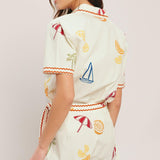 BEACH DAY CITRUS WOVEN SKORT