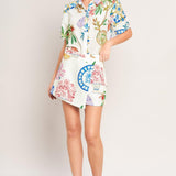 SUMMER PORCELAIN WOVEN SKORT