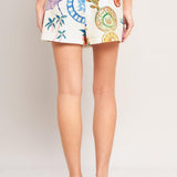 SUMMER PORCELAIN WOVEN SKORT