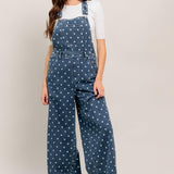 EVERYDAY POLKA OVERALL DENIM JUMPSUIT