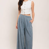 RELAXED DRAPE LIGHTWEIGHT DENIM PANTS
