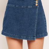 TEXTURE PLAY DENIM SKORT