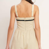LOVELY LINE WOVEN ROMPER