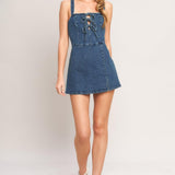 FIRST DATE DENIM SKORT ROMPER