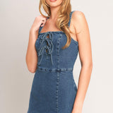 FIRST DATE DENIM SKORT ROMPER