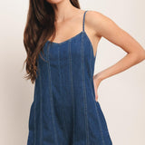 FRONTIER FLIRT LIGHTWEIGHT DENIM ROMPER