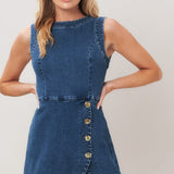MIDNIGHT DENIM SKORT ROMPER