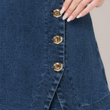 MIDNIGHT DENIM SKORT ROMPER