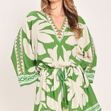 VACATION MODE WOVEN ROMPER
