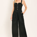 BLACK TIE ROMANCE WOVEN JUMPSUIT