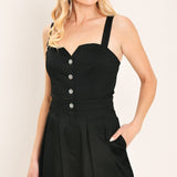 BLACK TIE ROMANCE WOVEN JUMPSUIT