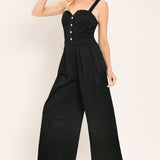 BLACK TIE ROMANCE WOVEN JUMPSUIT