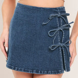 STREET TIE DENIM SKORT