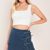 STREET TIE DENIM SKORT