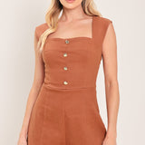 TERRACOTTA CHIC WOVEN ROMPER