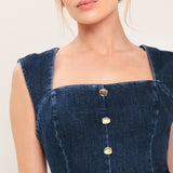 DARK WASH ICON DENIM ROMPER