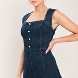 DARK WASH ICON DENIM ROMPER