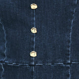 DARK WASH ICON DENIM ROMPER