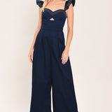 CLASSIC EVENING WOVEN JUMPSUIT