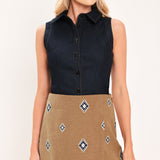 CANYON MOTIF FLIRT FAUX SUEDE SKORT