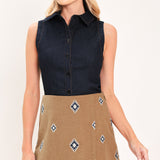 CANYON MOTIF FLIRT FAUX SUEDE SKORT