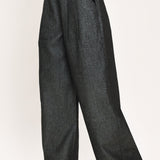 METALLIC HOURGLASS WOVEN WIDE LEG PANTS