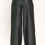 METALLIC HOURGLASS WOVEN WIDE LEG PANTS