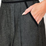 METALLIC HOURGLASS WOVEN WIDE LEG PANTS