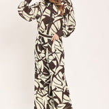 VANILLA VINE MOSAIC WOVEN WIDE LEG PANTS