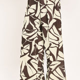 VANILLA VINE MOSAIC WOVEN WIDE LEG PANTS