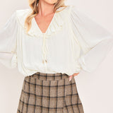 HEATHER GRID ROMANCE WOVEN PLAID SKORT