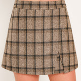 HEATHER GRID ROMANCE WOVEN PLAID SKORT