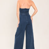 BLUE JEAN HALTER DENIM JUMPSUIT