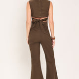 RICH ESPRESSO WOVEN JUMPSUIT